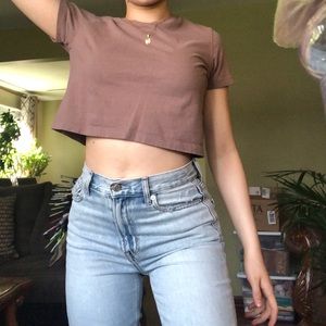 mauve brown crop top